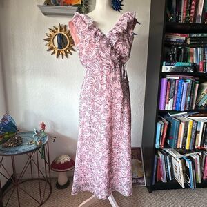 Pomelo Collection Small Floral sheer Wrap dress